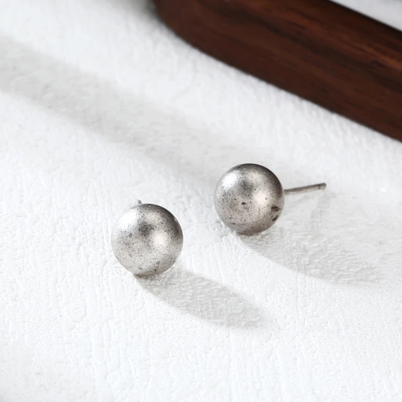 925银耳饰 8mm圆珠耳钉 耳钉 耳扣 韩版流行耳饰
