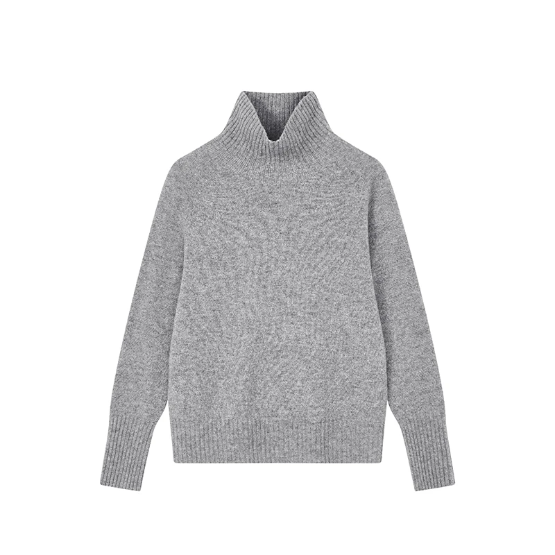 【籽言专属】纯羊毛衫高领彩点纱宽松显瘦多色通勤上衣D09CZN9572