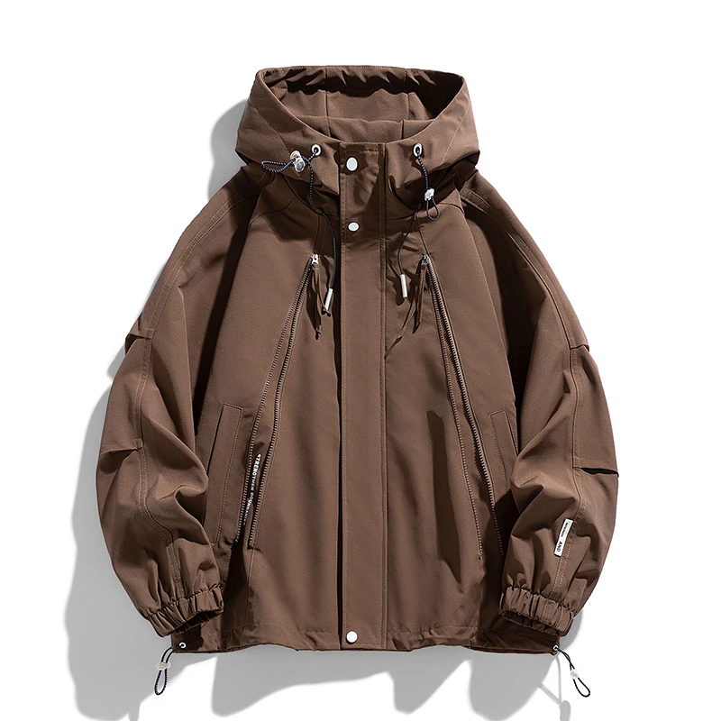 LIUGEJIA/六个加大码外套加肥加大宽松休闲百搭连帽夹克FZD-6808