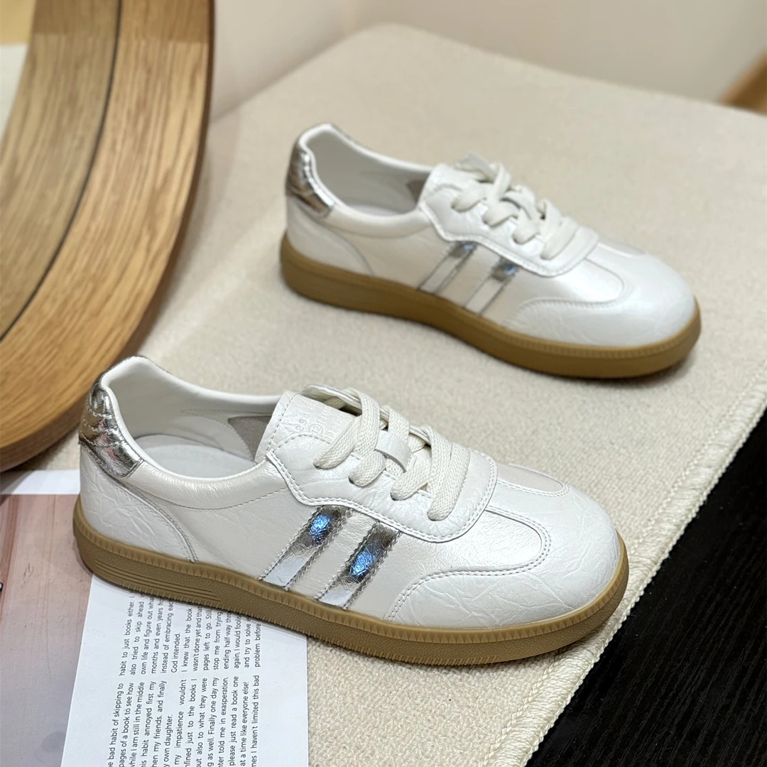 韩版时髦爆款潮流德训鞋女2025新款夏平底洋气超火美式运动阿甘鞋