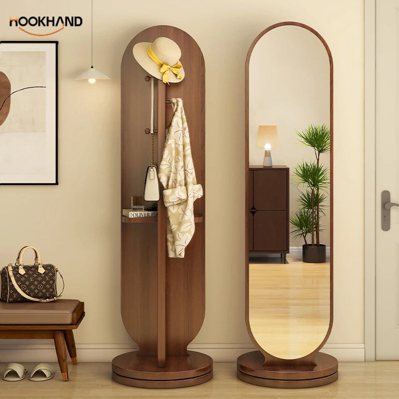 旋转穿衣镜挂衣架一体镜子落地全身镜卧室衣帽架立式家用大试衣镜