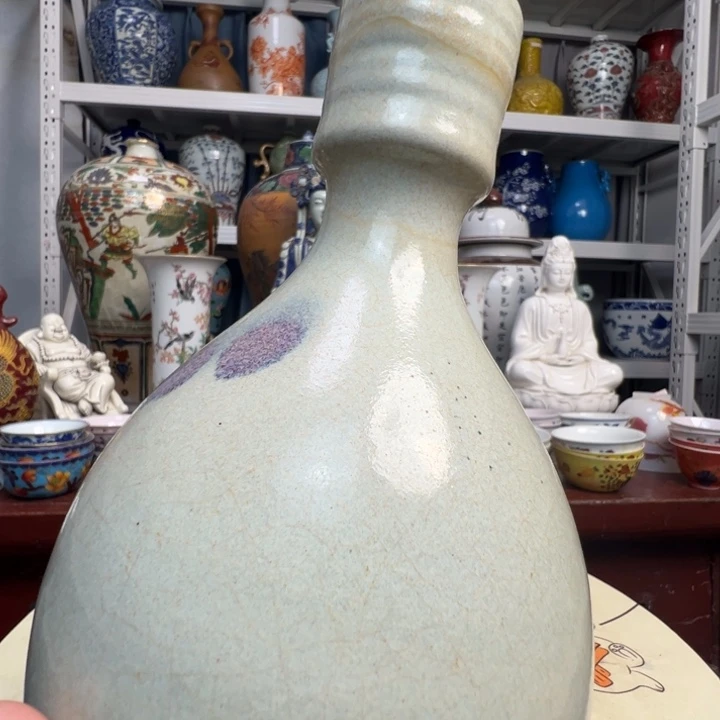 其他陶精美瓷器钧窑花口瓶