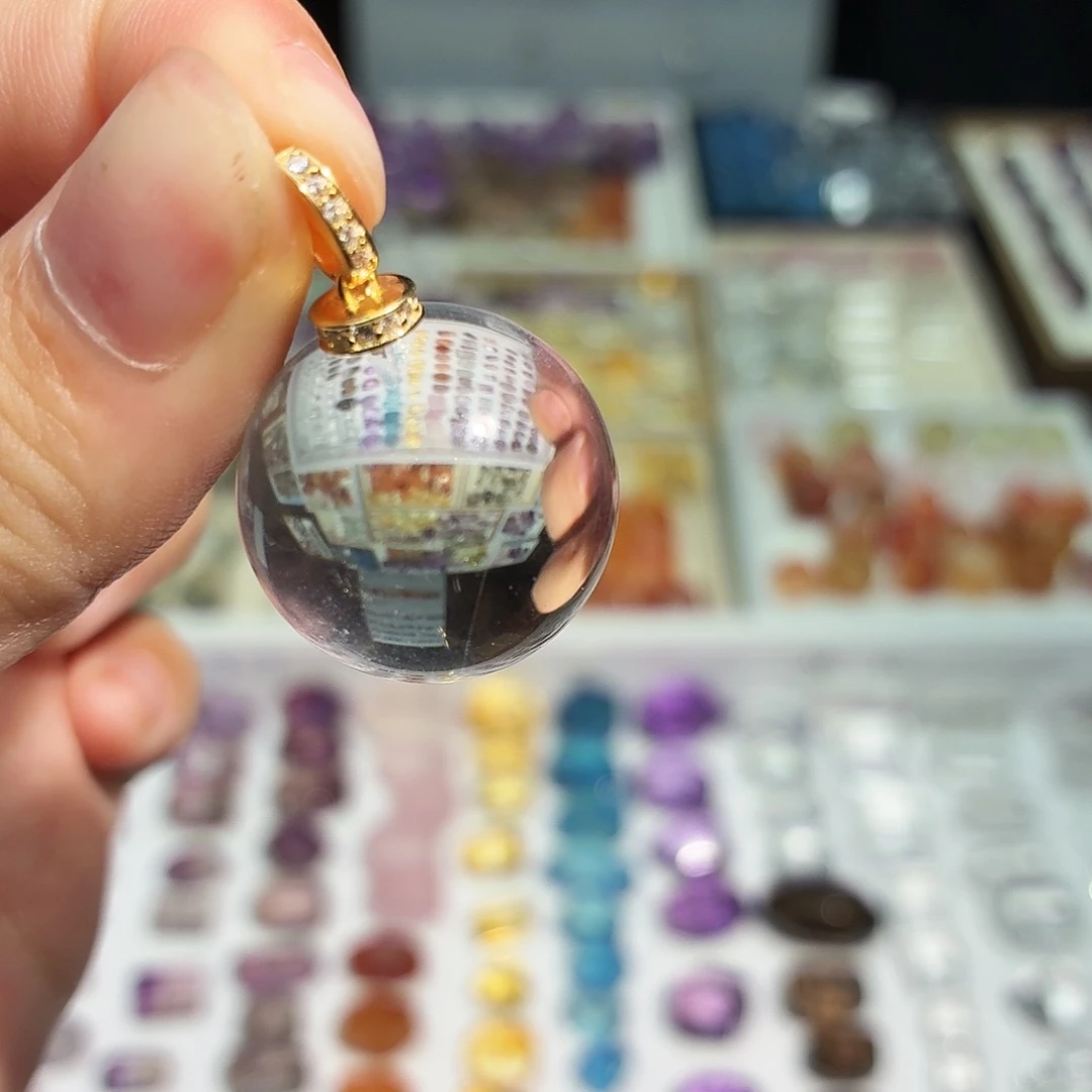 未镶嵌吊坠(不含链)水晶成品 白水 圆珠 吊坠