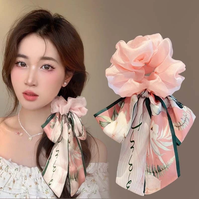 蝴蝶结发带女2025新款飘带头绳大肠发圈高级感扎头发皮筋发饰发绳