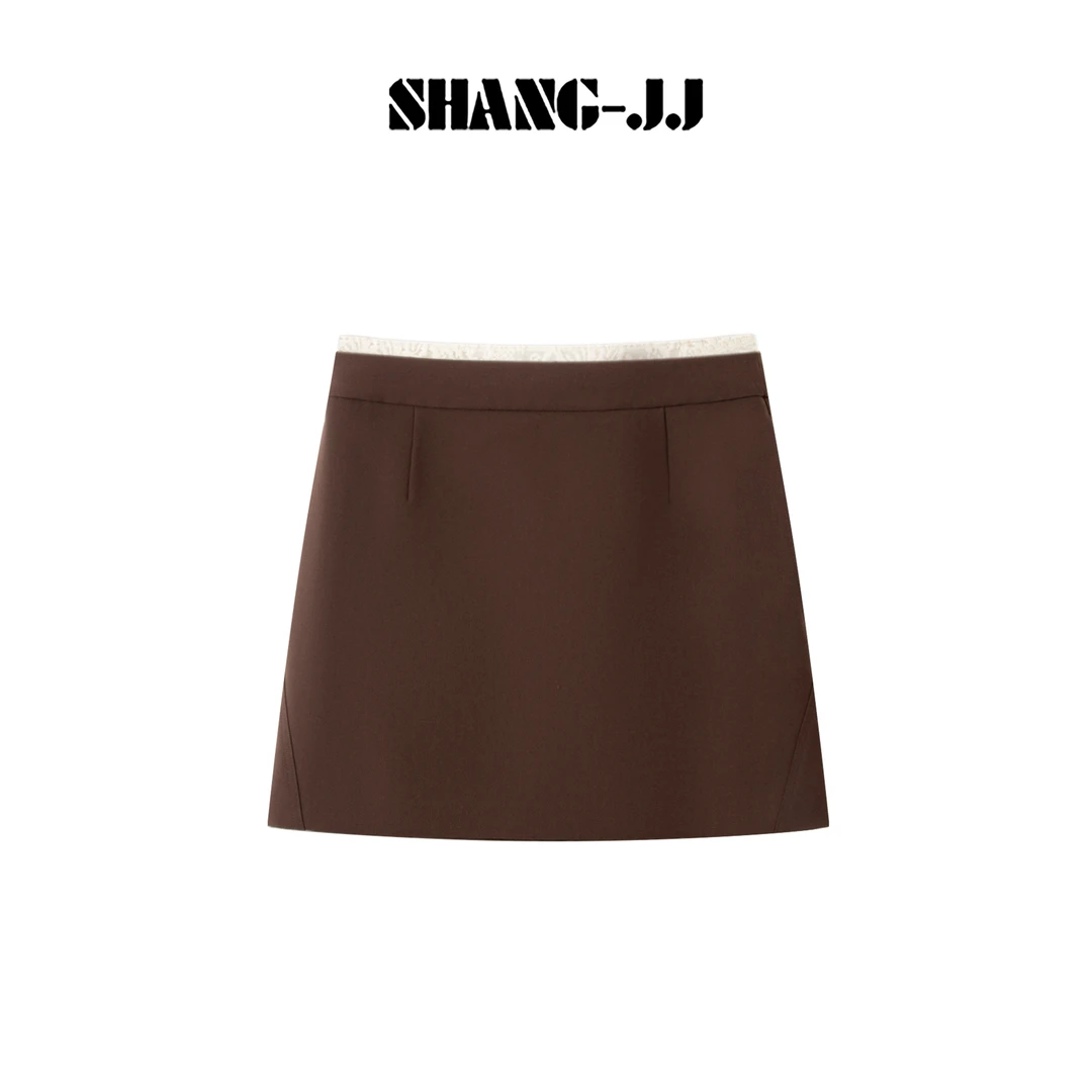 SHANG-JJ【咖啡可可】25ss新品气质舒适质感修身半身裙q134028p
