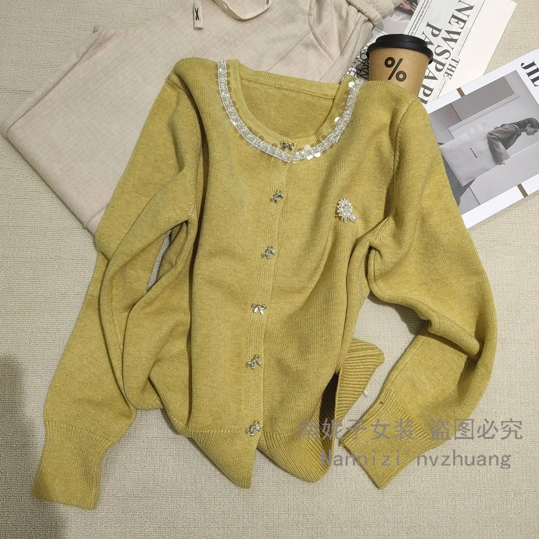 南妮子女装严选轻奢气场强大女装洋气休闲小众开衫针织衫CV6695-5