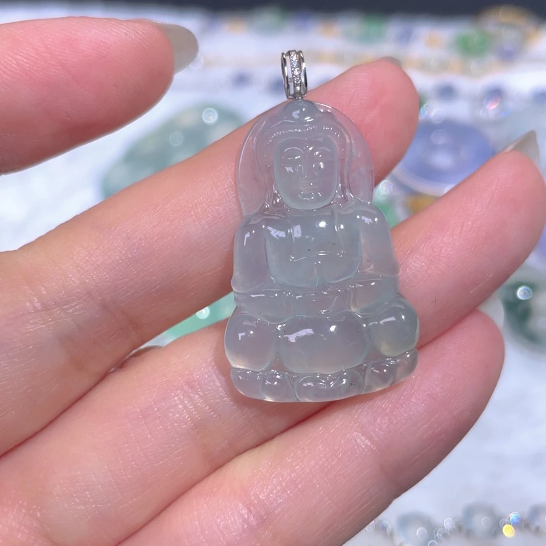 颈饰18K金镶嵌翡翠翡翠
