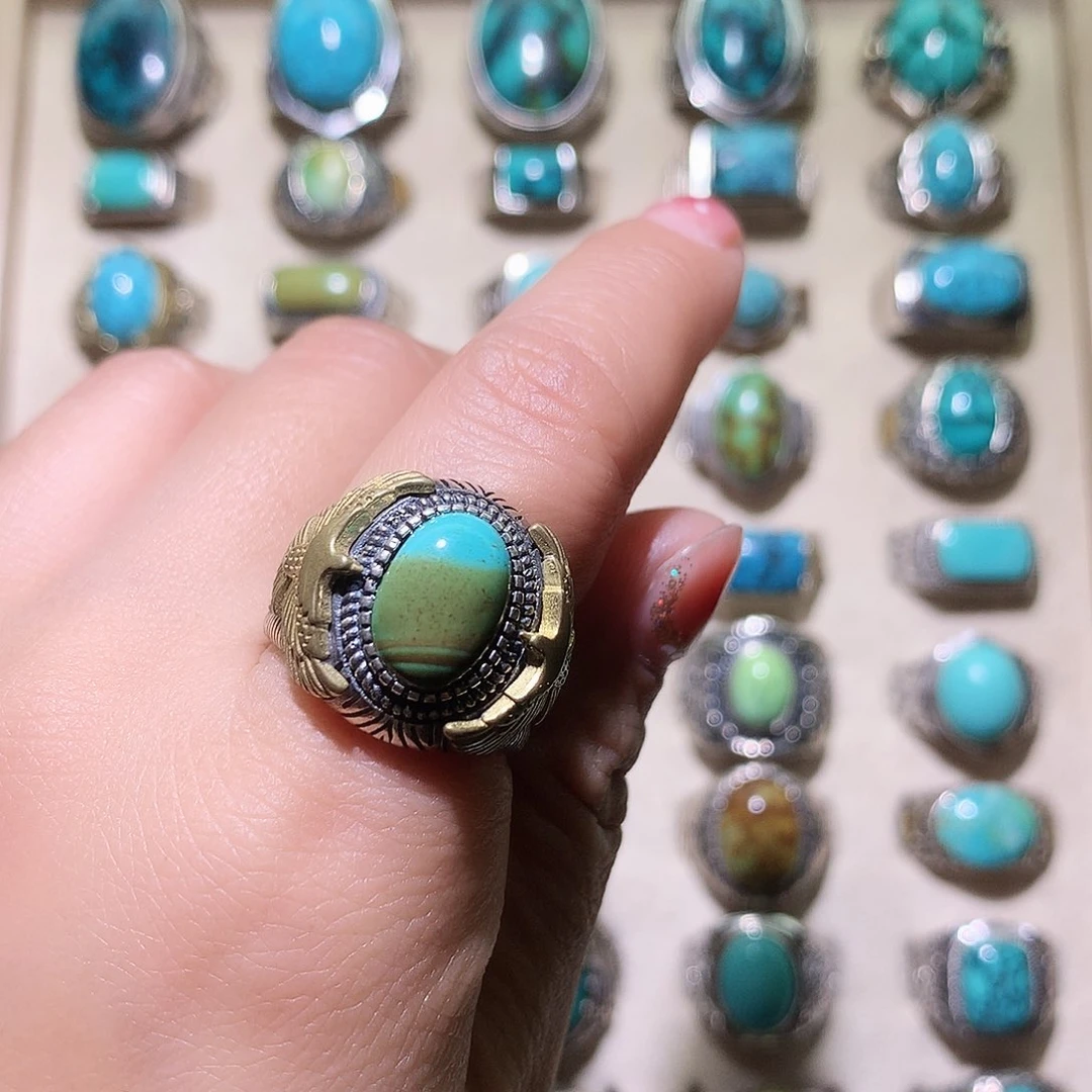 绿松石银S925镶嵌挂件