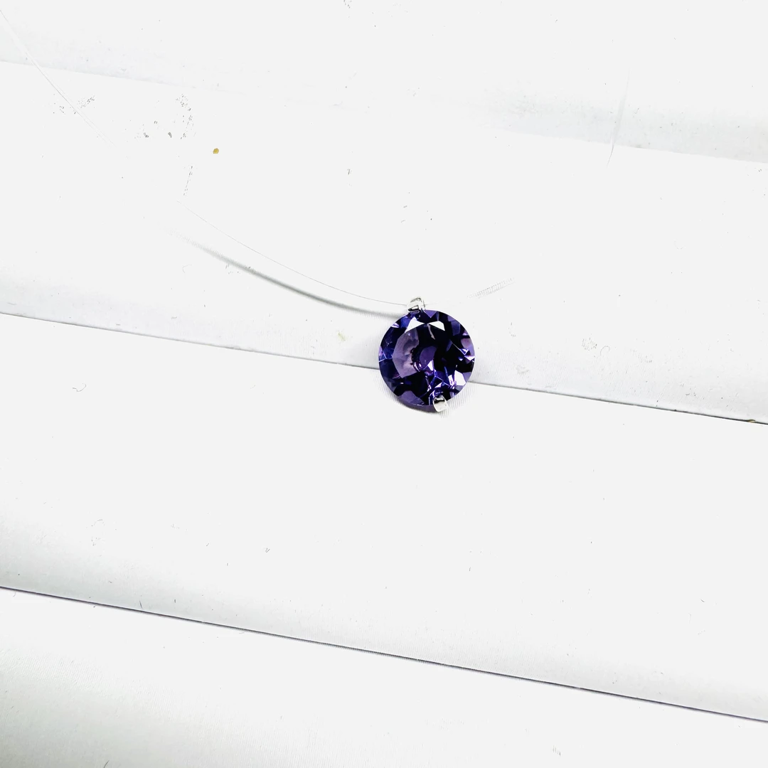 S925银隐形鱼线紫水晶项链/3191