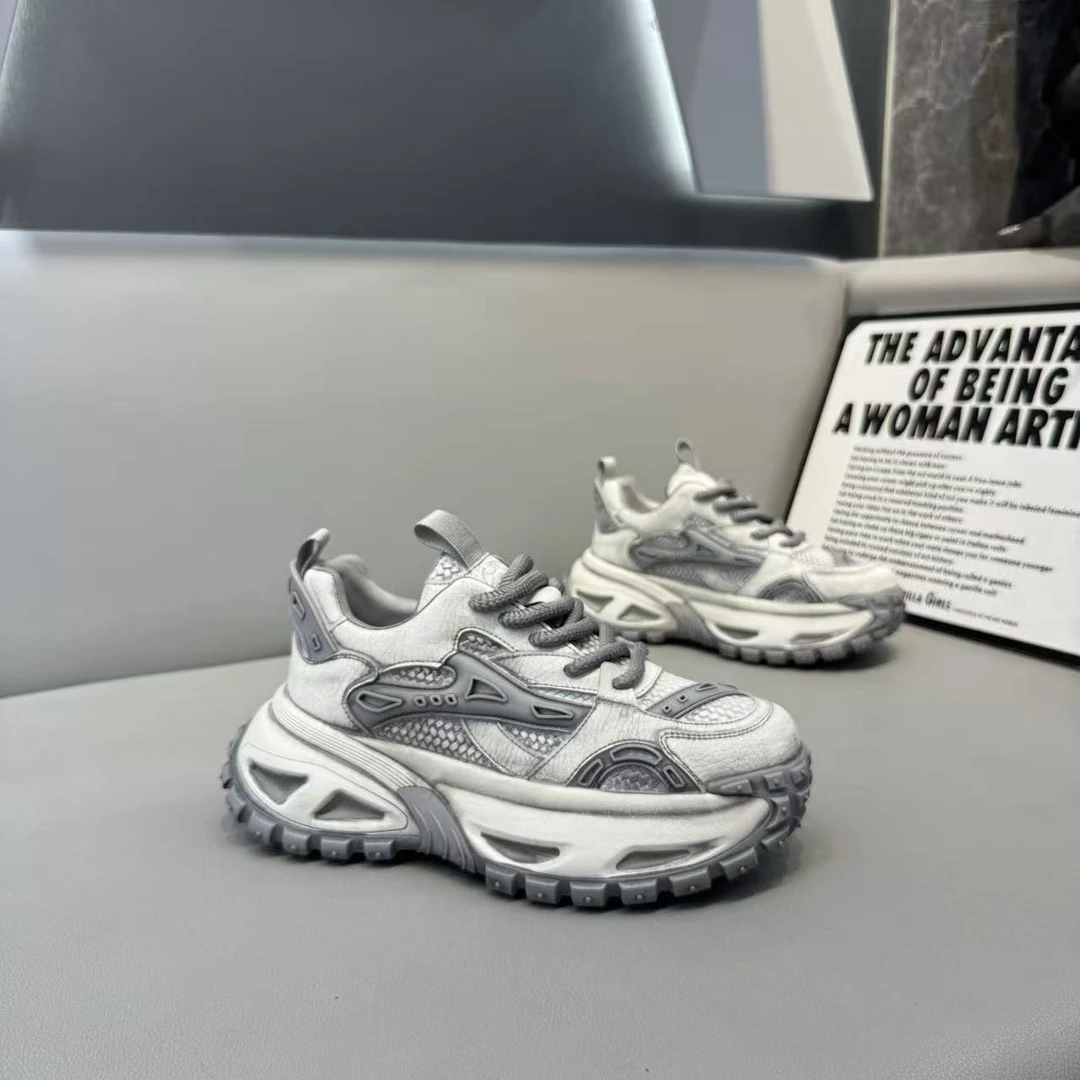 男士厚底增高百搭潮流做旧男鞋老爹鞋厚底增高休闲鞋子运动鞋潮鞋