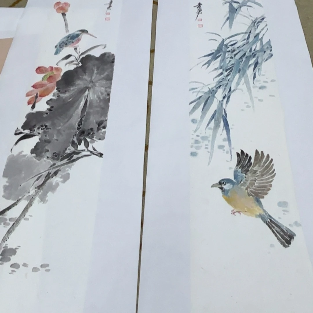 如***夫国画魏晋红老师作品两张刘