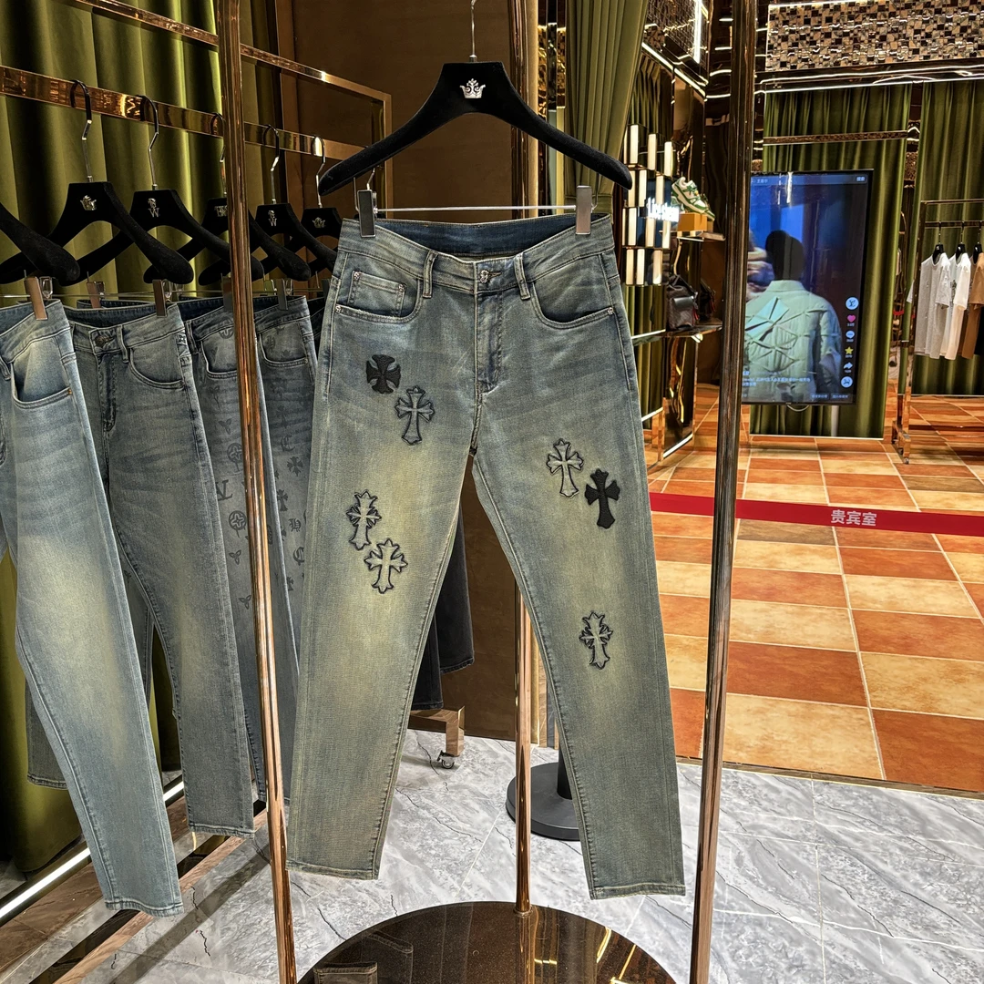 【菲菲专属】2025年春夏款轻奢潮牌重工牛仔裤（77079）