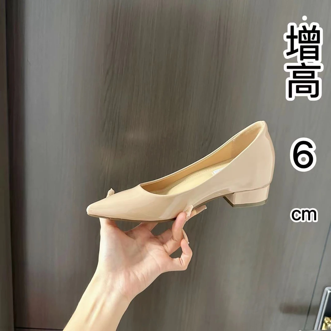 内增高高跟鞋裸色粗跟性感纯欲露趾缝温柔气质通勤单鞋女职业鞋子