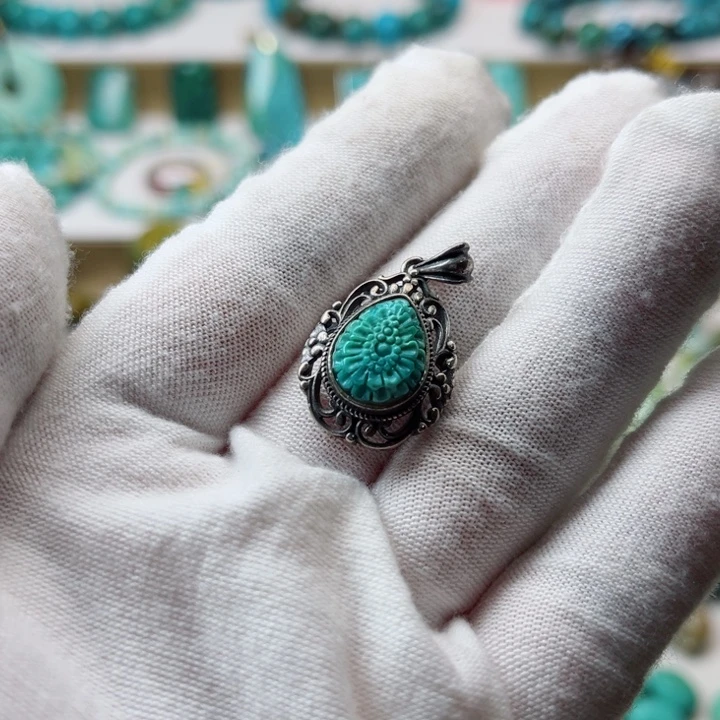 石材格桑花高瓷绿配饰