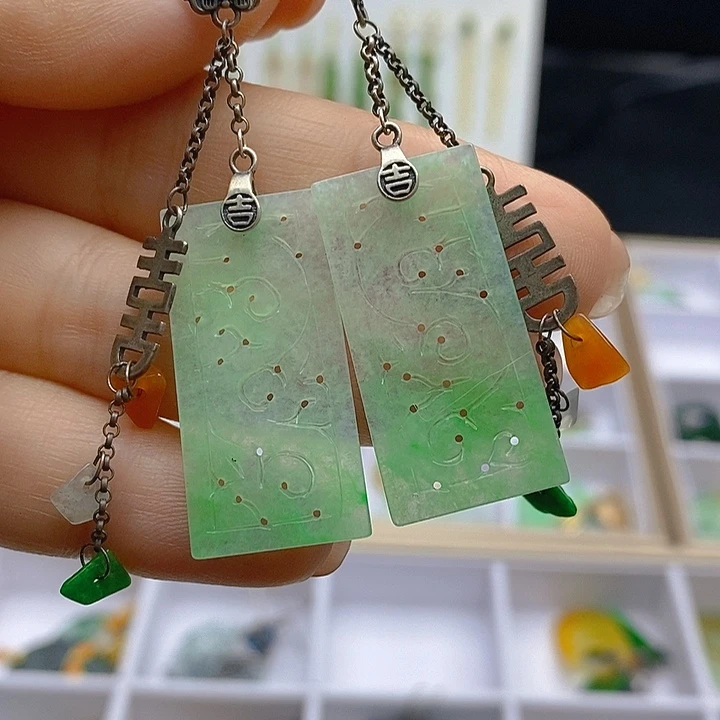 翡翠未镶嵌耳饰翡翠