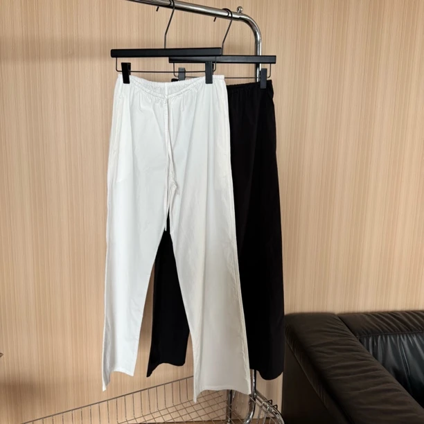 WMM匹马棉细腰抽绳长裤女士纯色百搭夏季新款宽松休闲