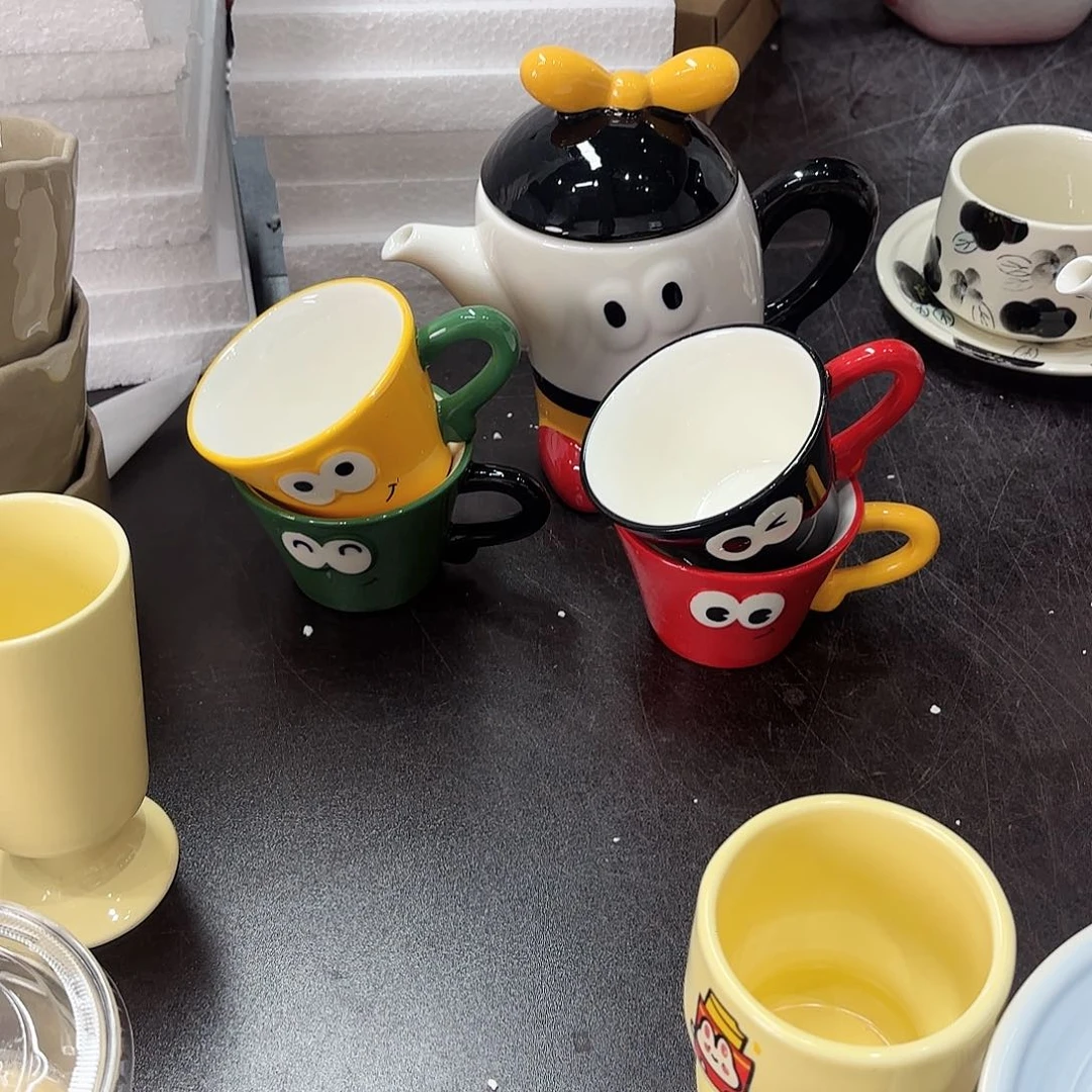 棉麻微瑕一套茶壶4杯