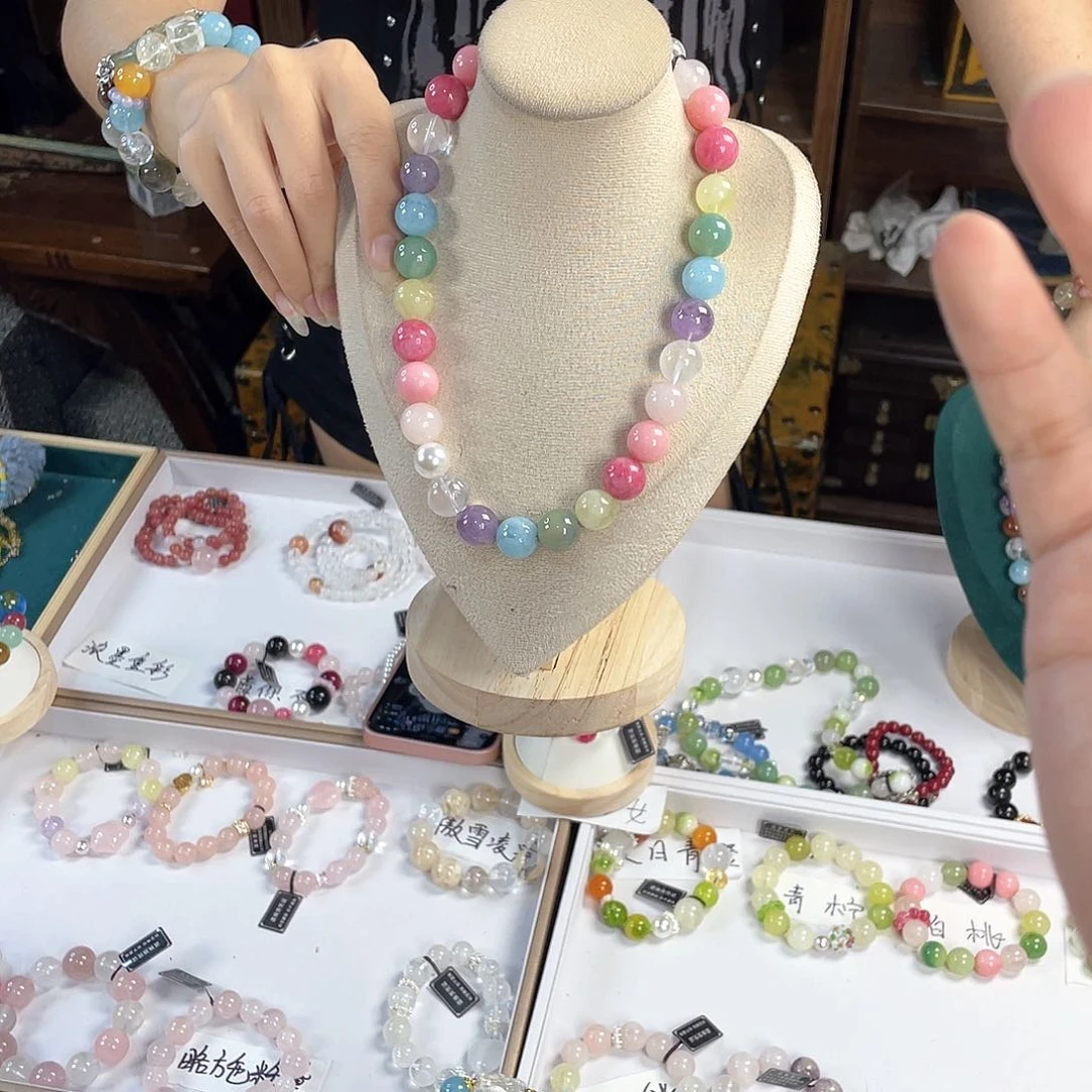 水晶手链银S925镀金镶嵌