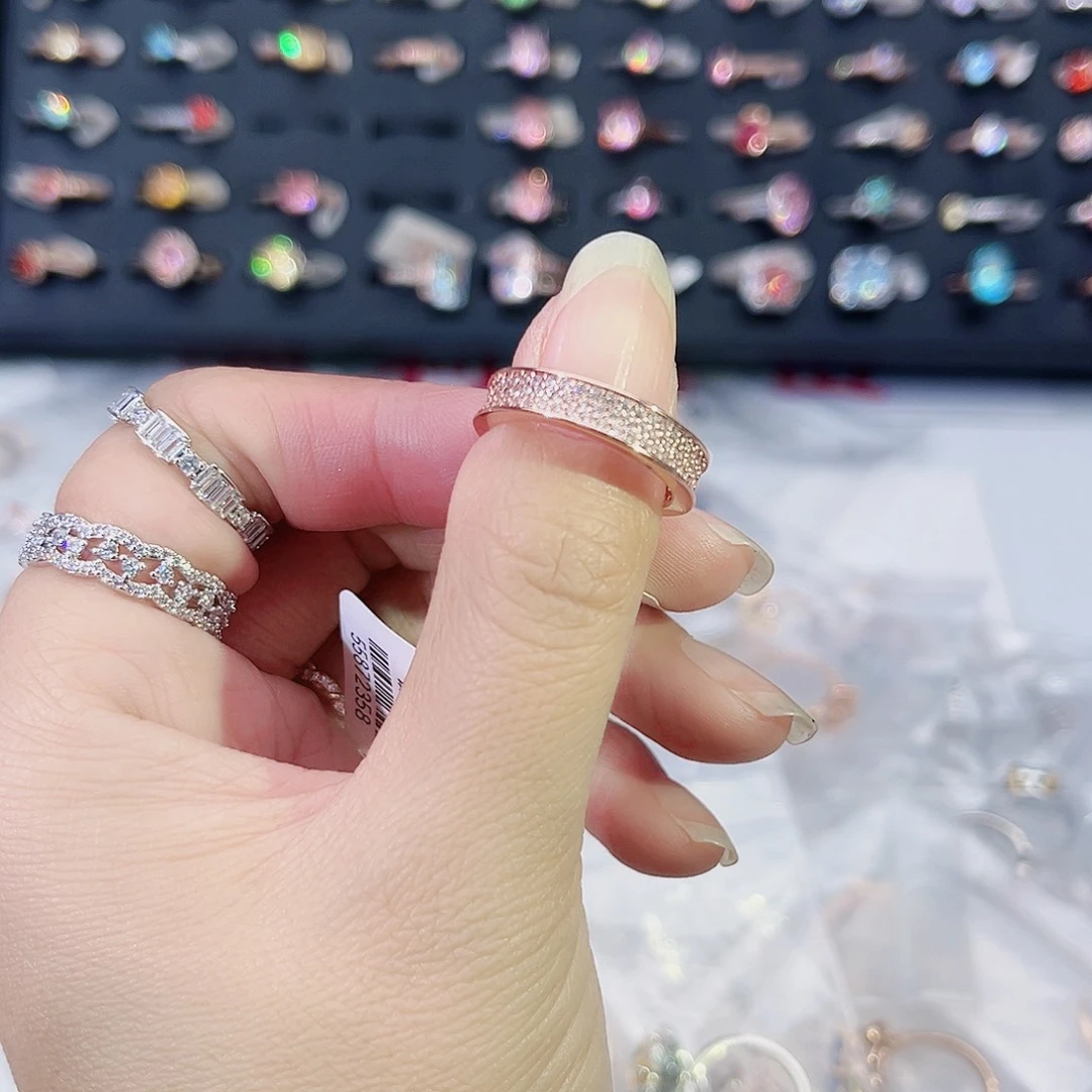 莫桑石非金属SH K枚满钻排戒-14