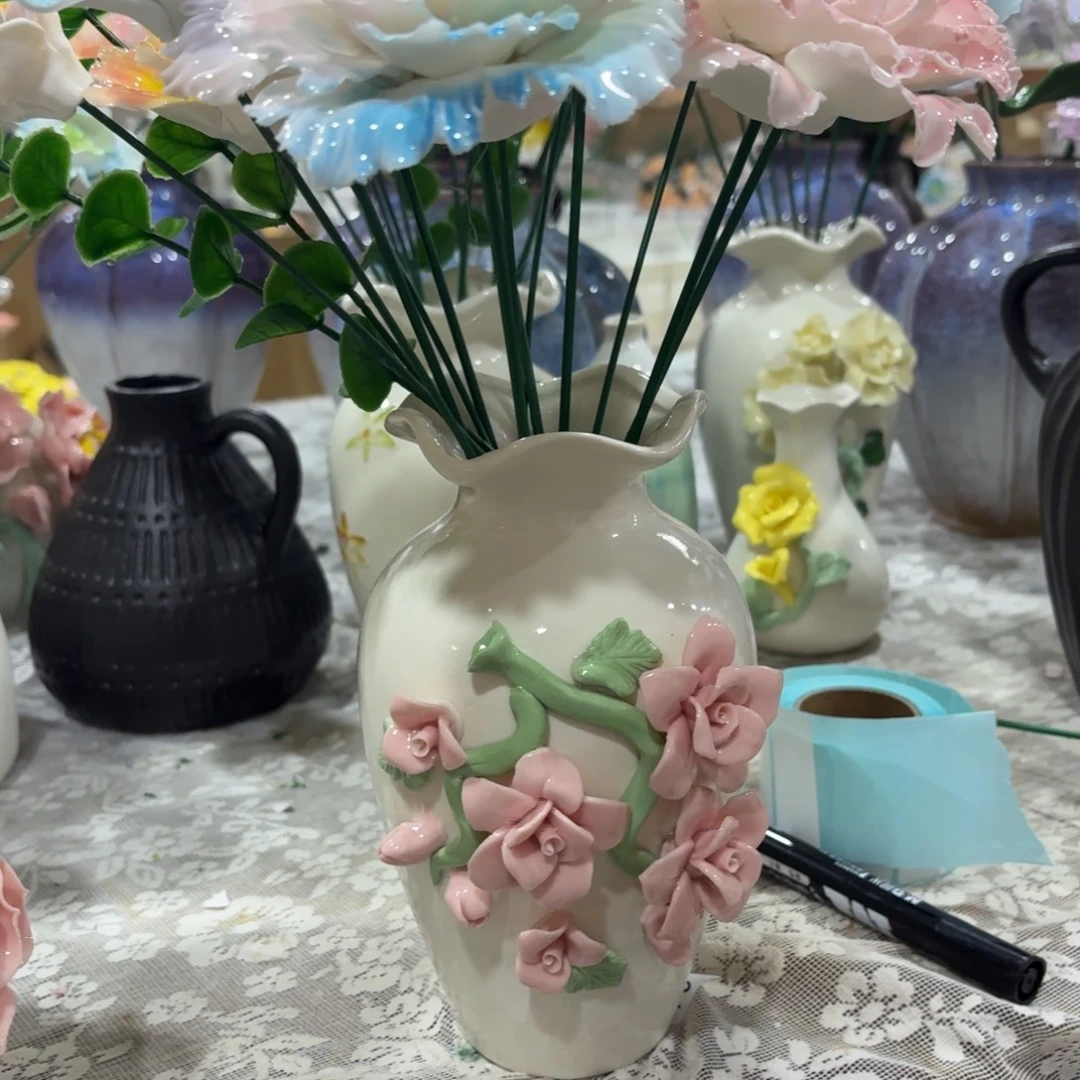 陶瓷花，拍满20包邮，退款拉黑，带瓶2989