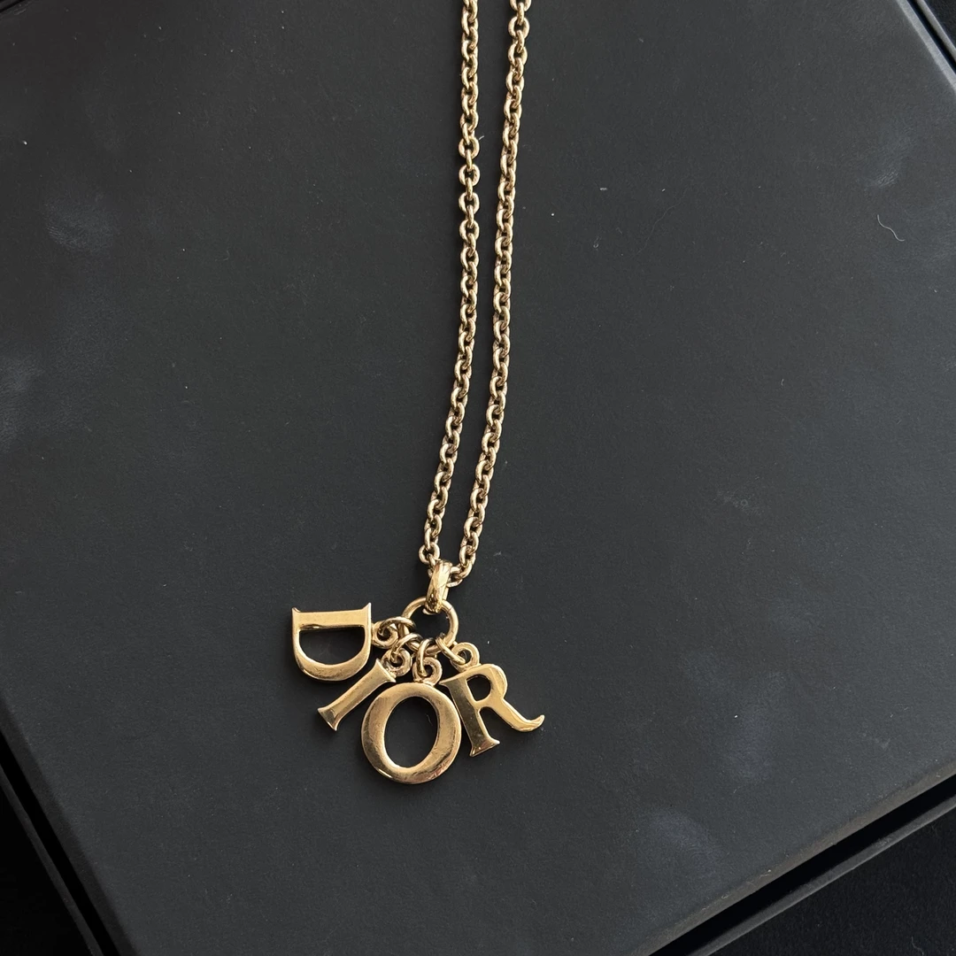 95新 DIOR/迪奥 迪奥素金字母毛衣链