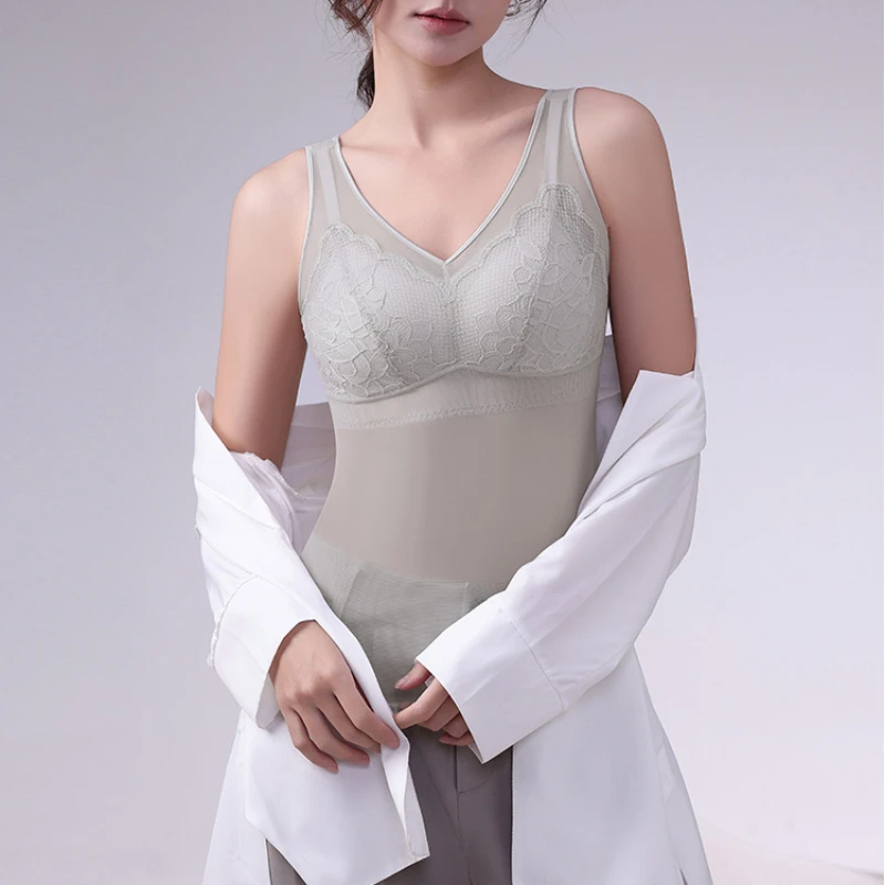 春夏新款美肤润肤 内搭舒适网纱透气蕾丝背心 62227