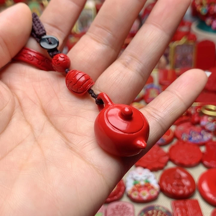 天然辰砂工艺品朱砂钥匙扣