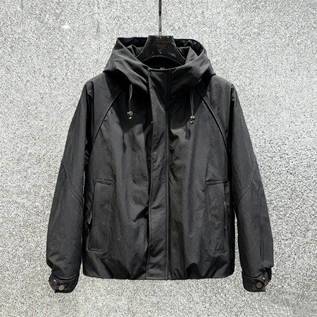 宽松连帽新国标90白鸭绒 男士工装羽绒服