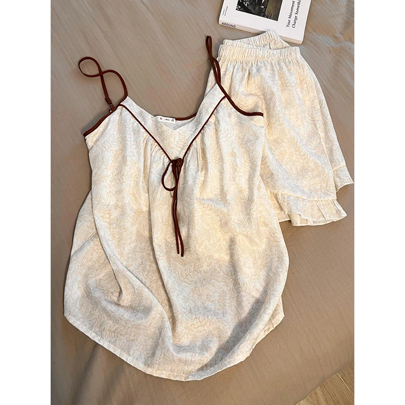 【复古花卉】新中式国风睡衣女夏季爆款吊带短裤家居服两件套可外穿