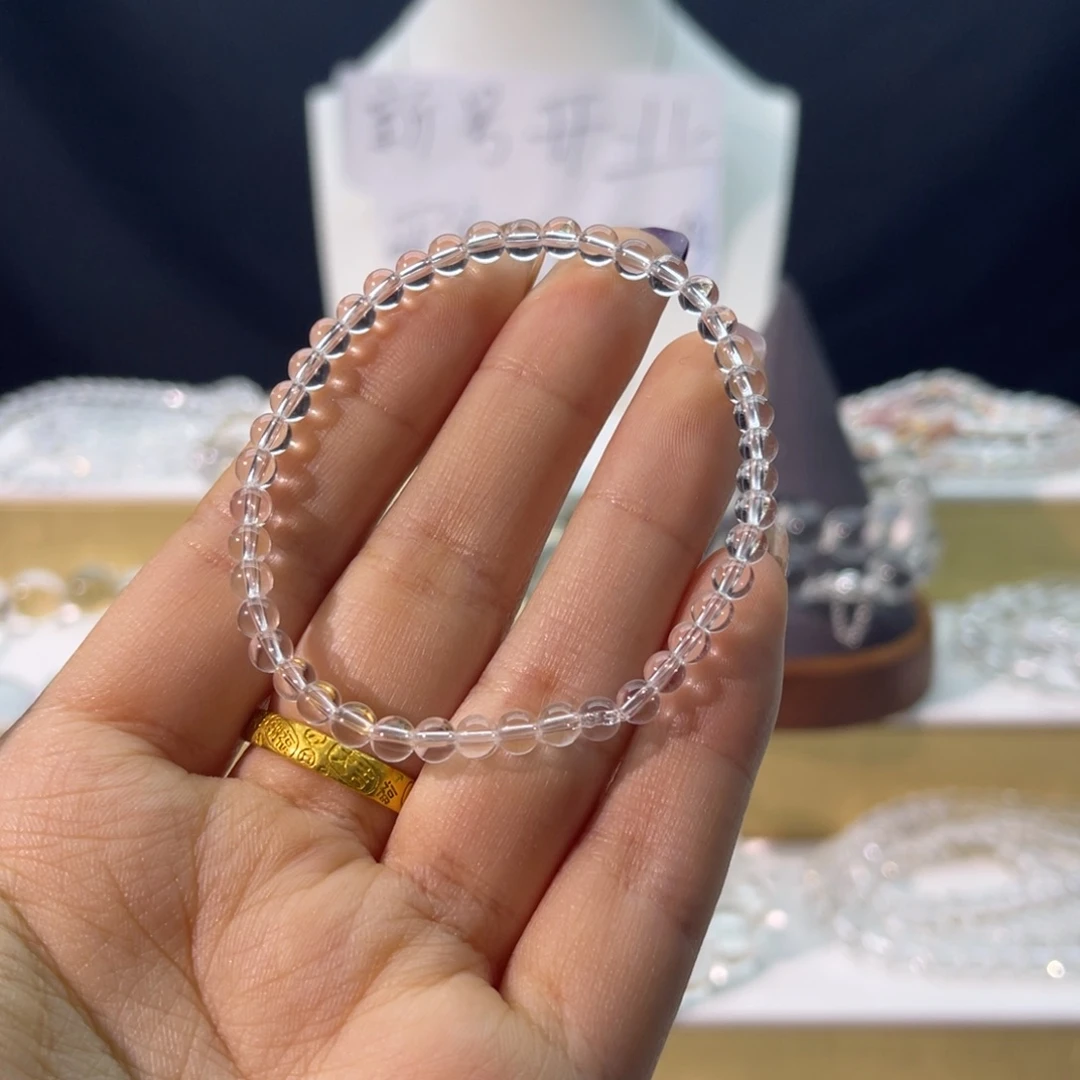 水晶手链银S925镶嵌4mmmmmmmmmm