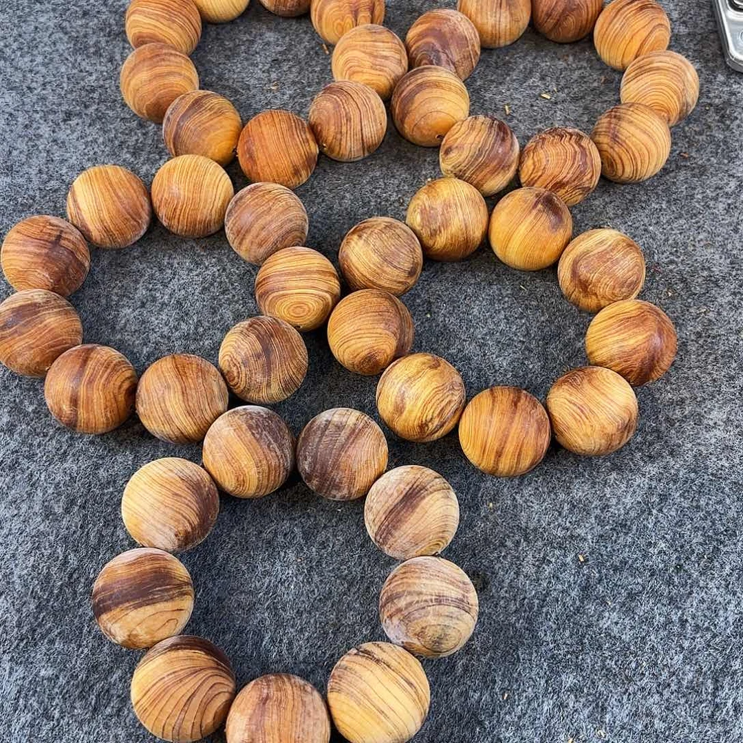 崖柏3.0粗磨毛珠 龙卷风炫纹 花草气息浓郁