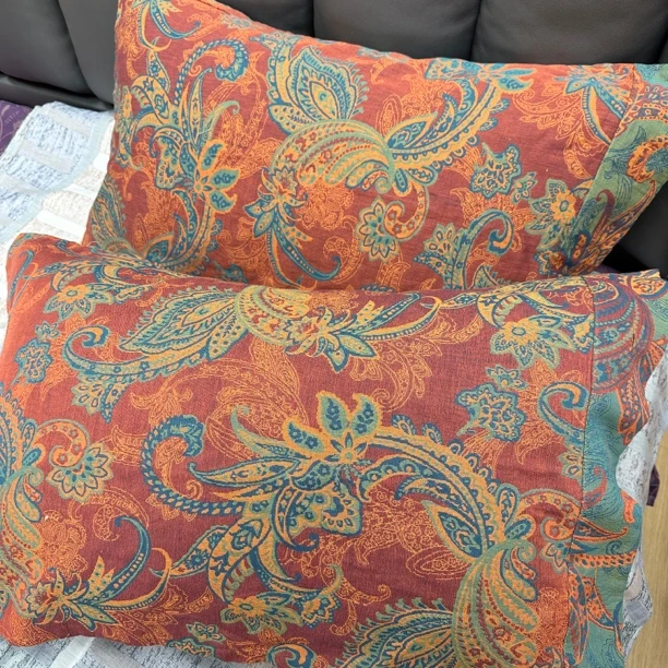 【麦斯-枕套】48*74全棉双层纱椰壳扣枕套一对装