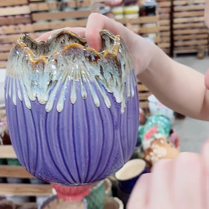 有孔.凑单10元陶瓷花盆发货！