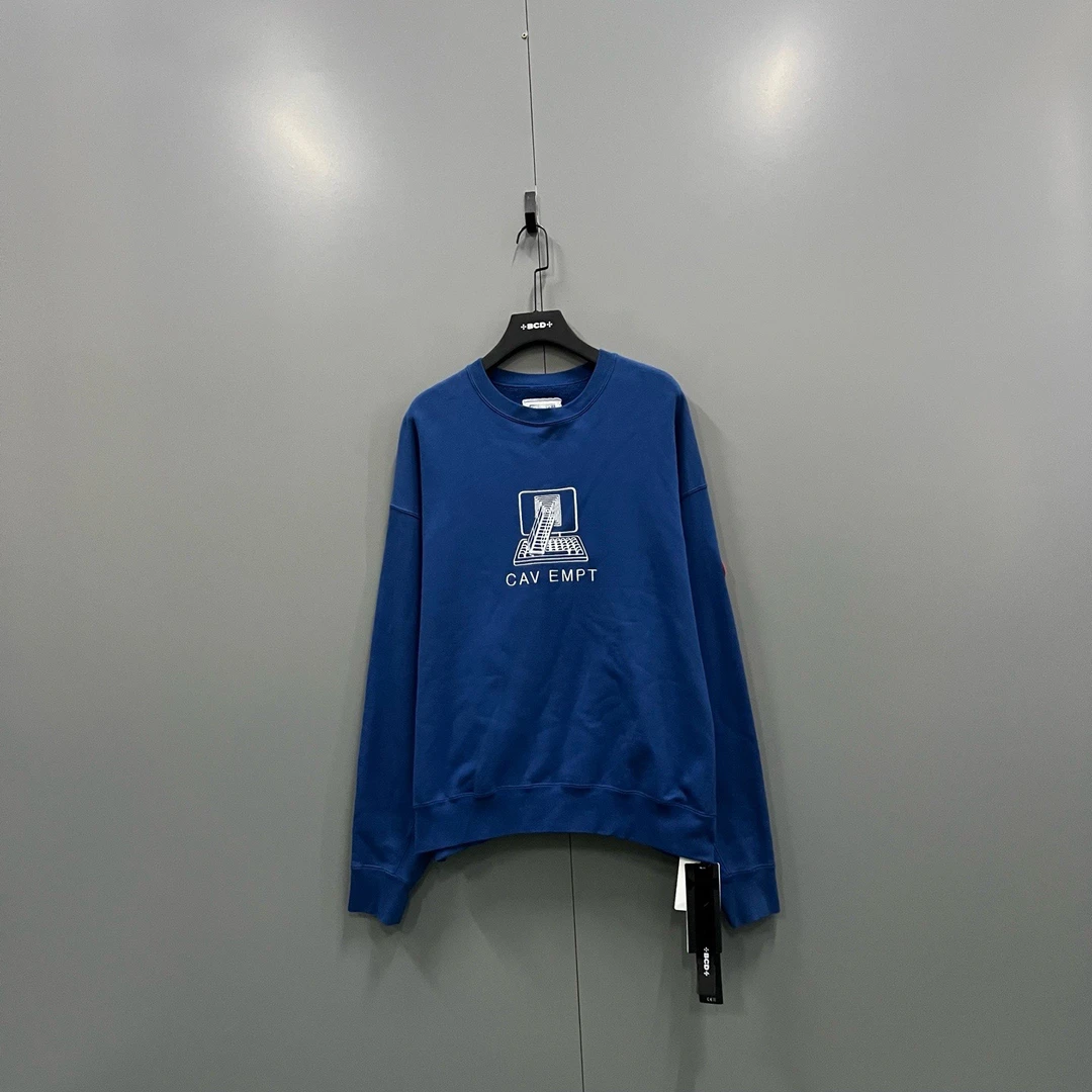 99新 maje jp119 Cav Empt CE 蓝色印花logo卫衣 XL码 205931