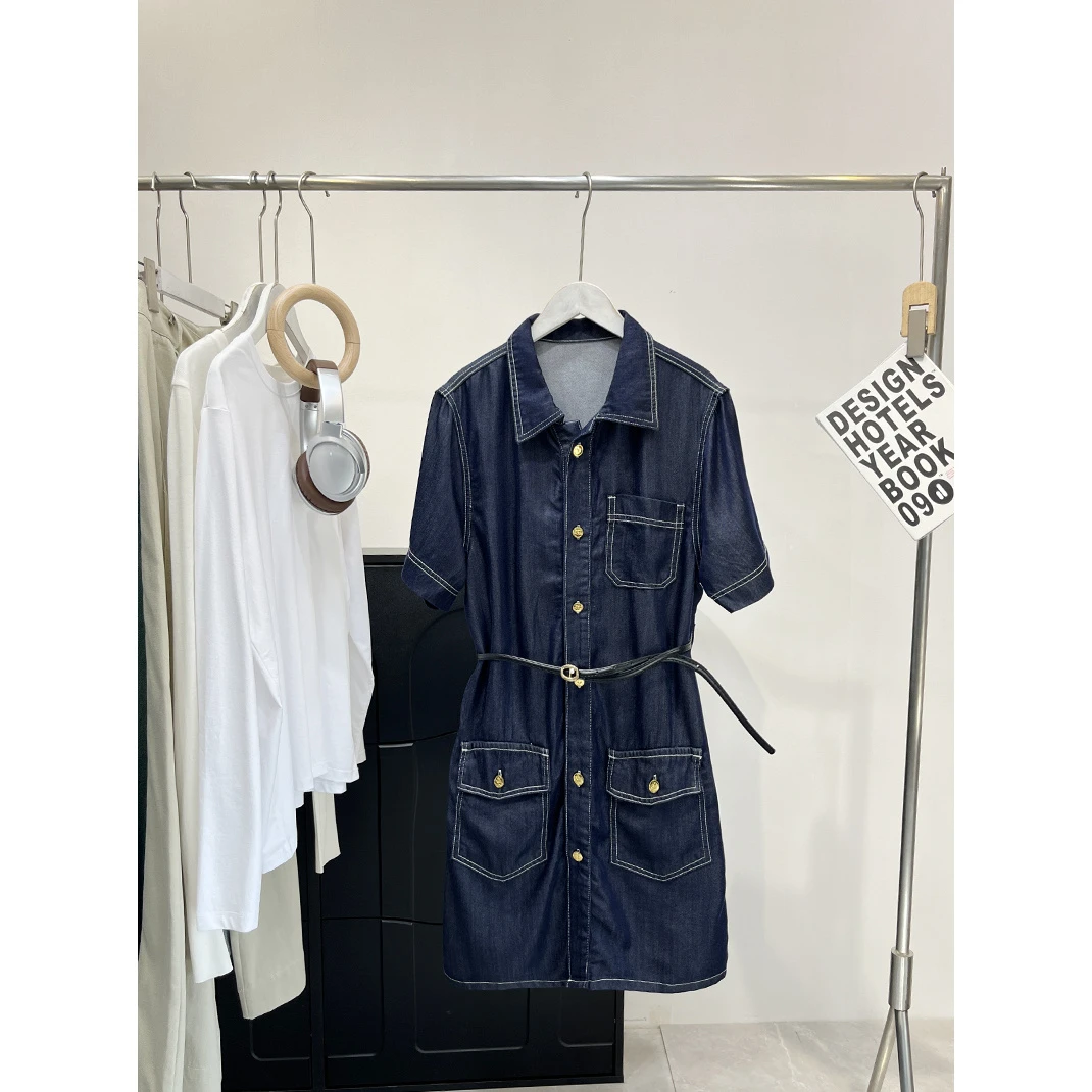 B爽滑/显瘦 100莱赛尔 透气丹宁 薄牛仔休闲连衣裙 E304 H6012