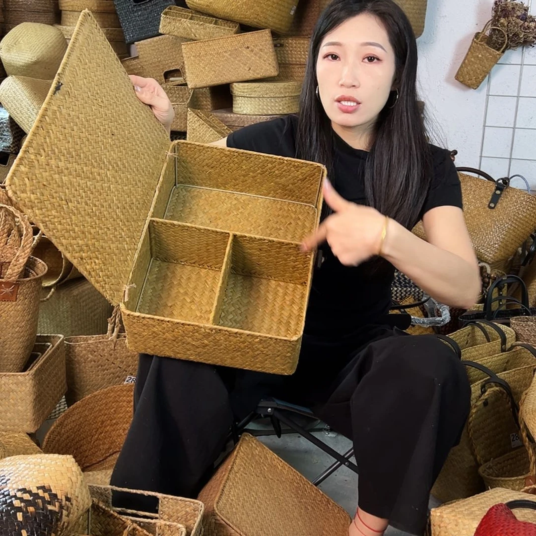 编织带草编包/草编收纳盒微瑕疵