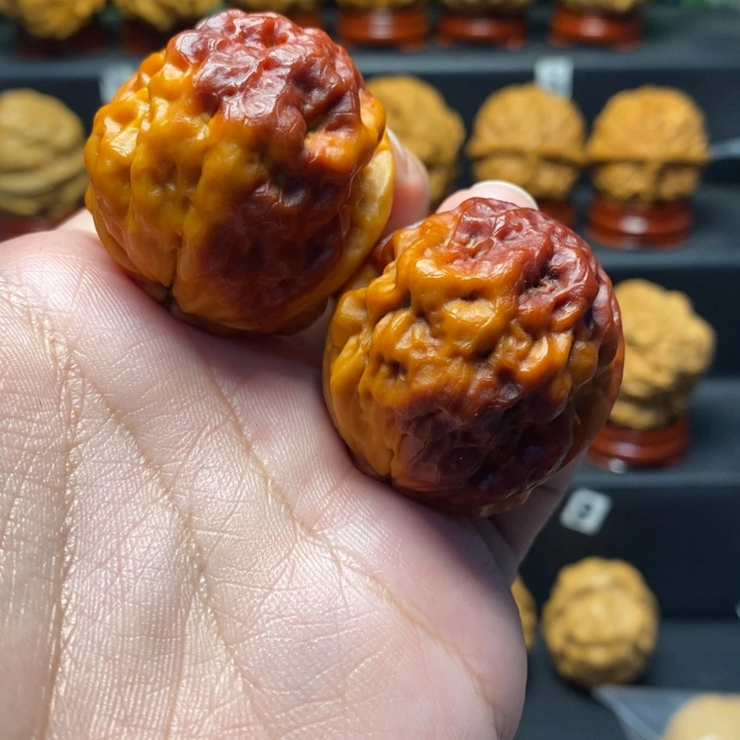 文玩核桃把件38火焰琉璃