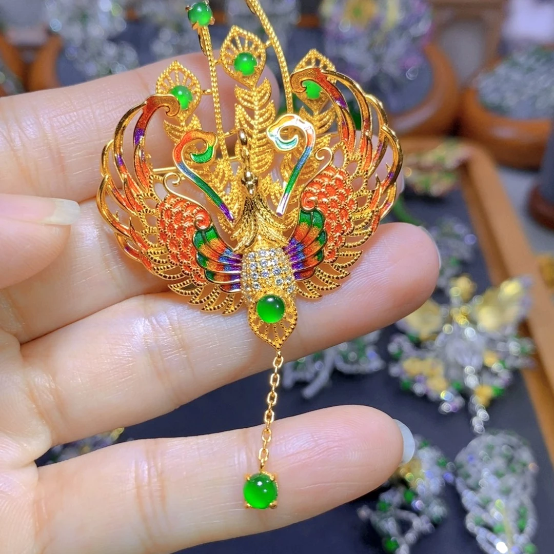 翡翠颈饰银S925镶嵌天然翡翠