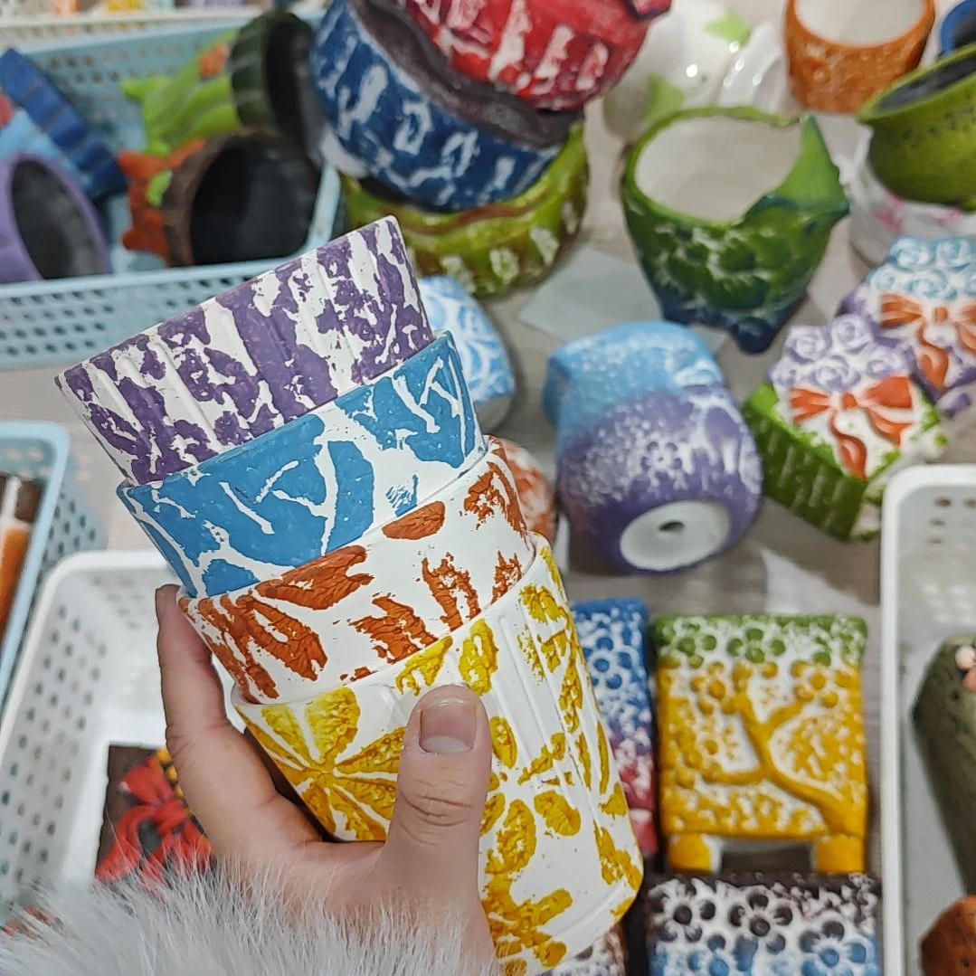 红陶吸水透气的白陶花盆凑满12发货