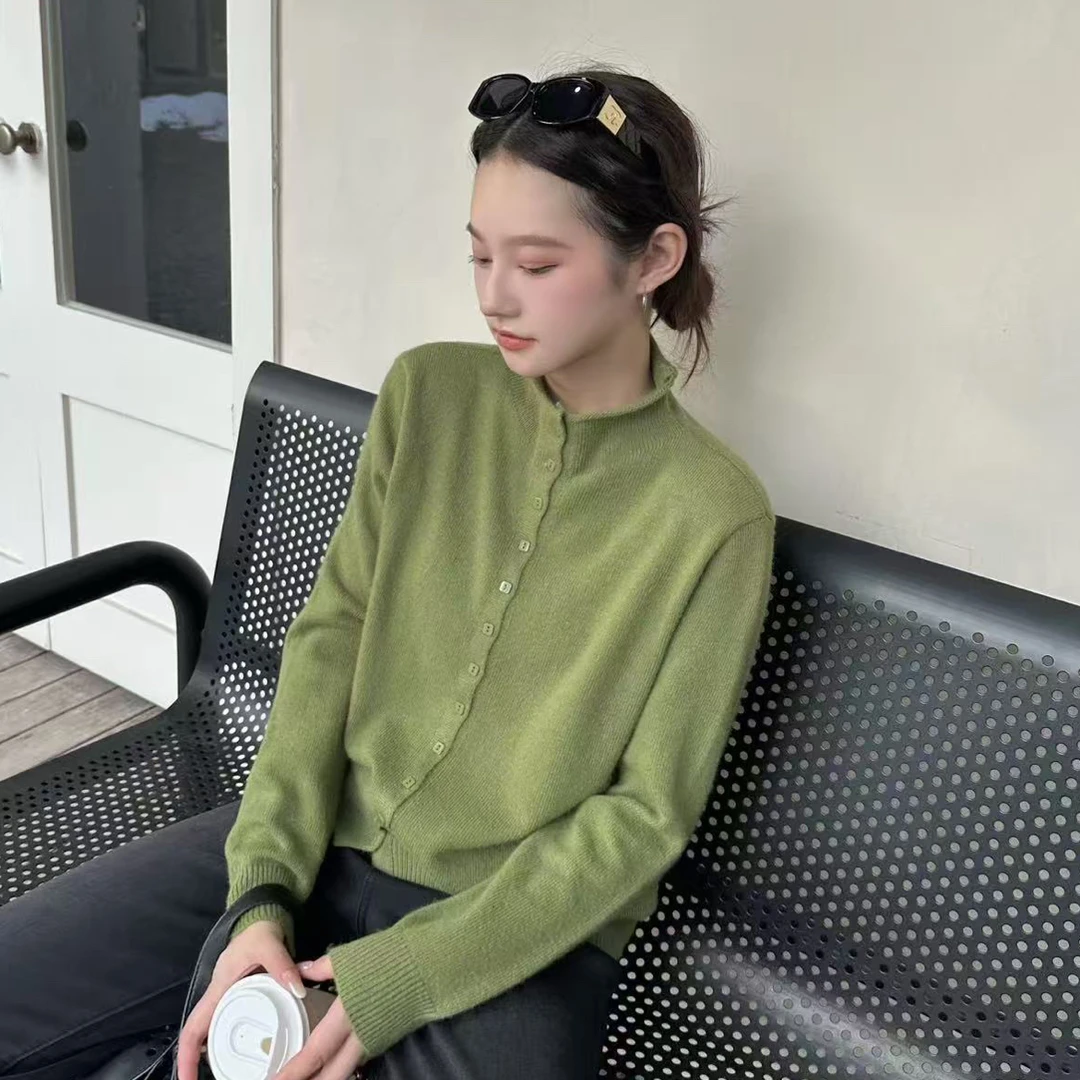 邹先森2567（6753）-29云柔漫步高端设计感多粒扣高领毛衣显瘦气质