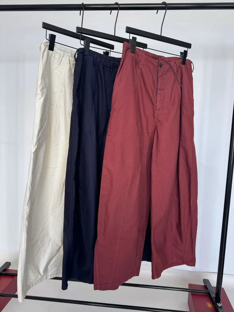 休闲老钱 薄款松紧后口袋山本气球阔腿裤