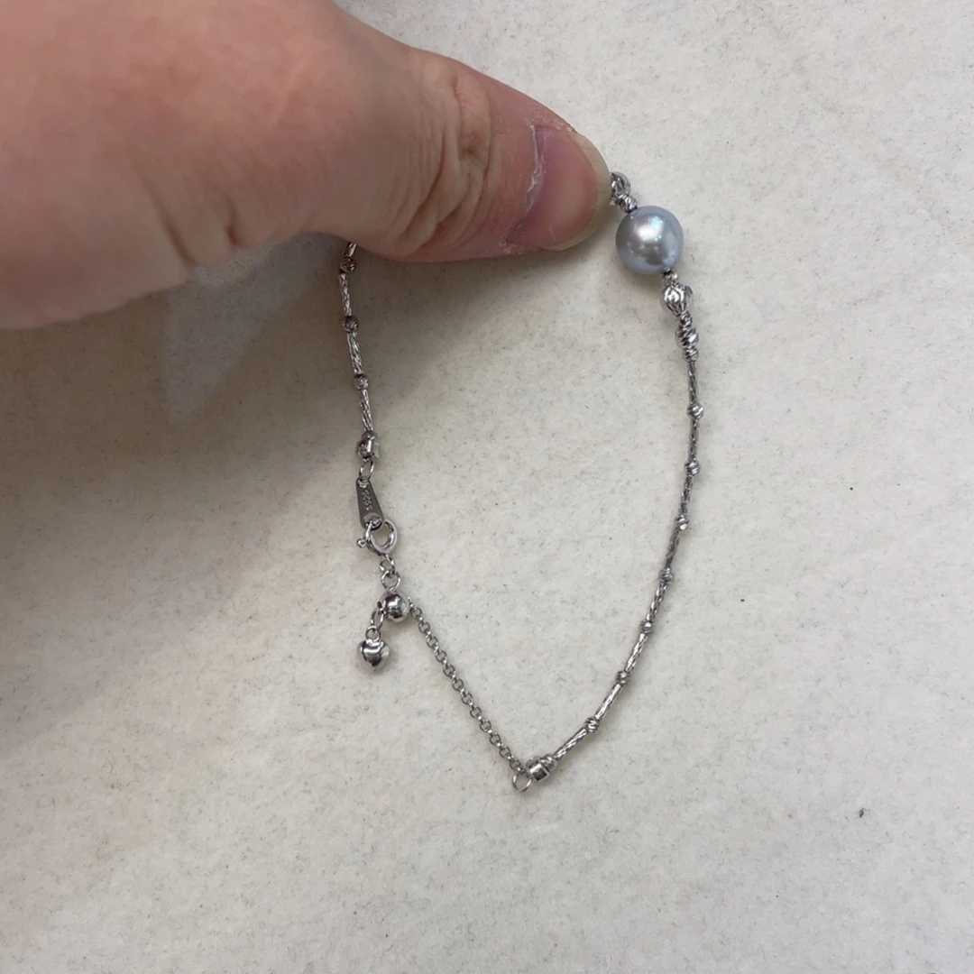 手绳海水珍珠银S925镶嵌