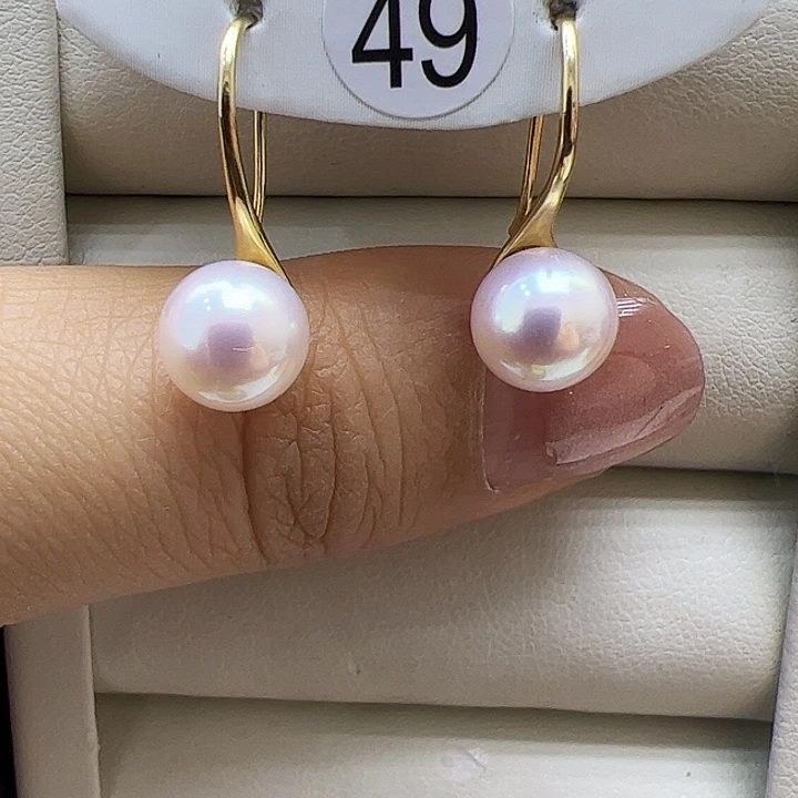 淡水珍珠耳饰银S925镶嵌