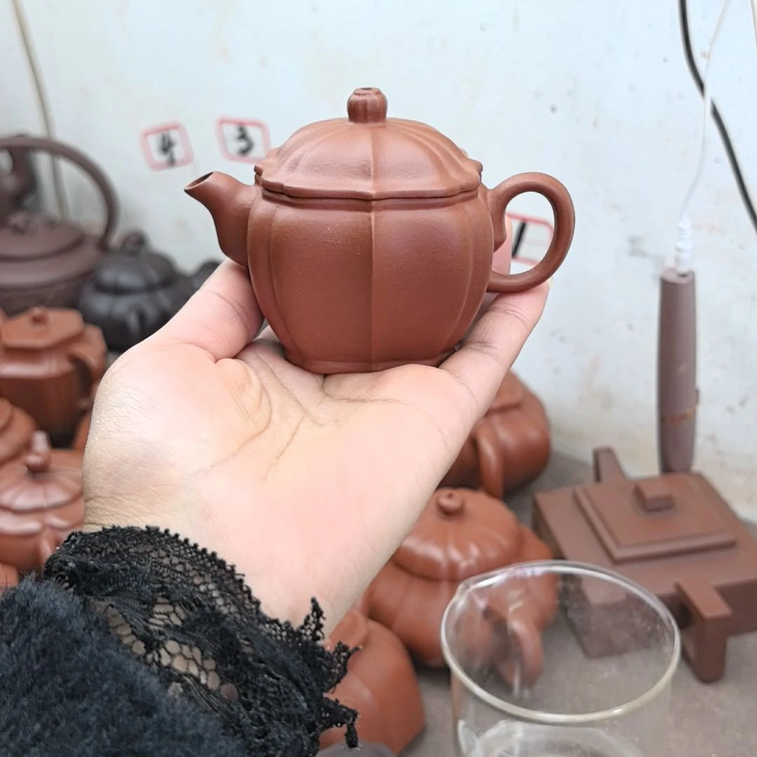 X***茶壶紫砂朱泥筋纹汉瓦100cc