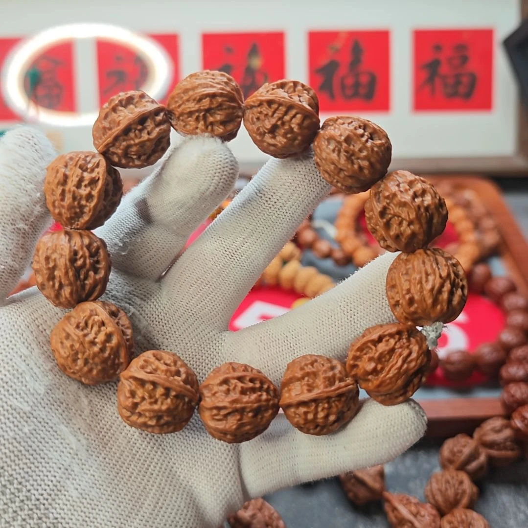 手串文玩核桃油蜡皮肉筋八楞手持