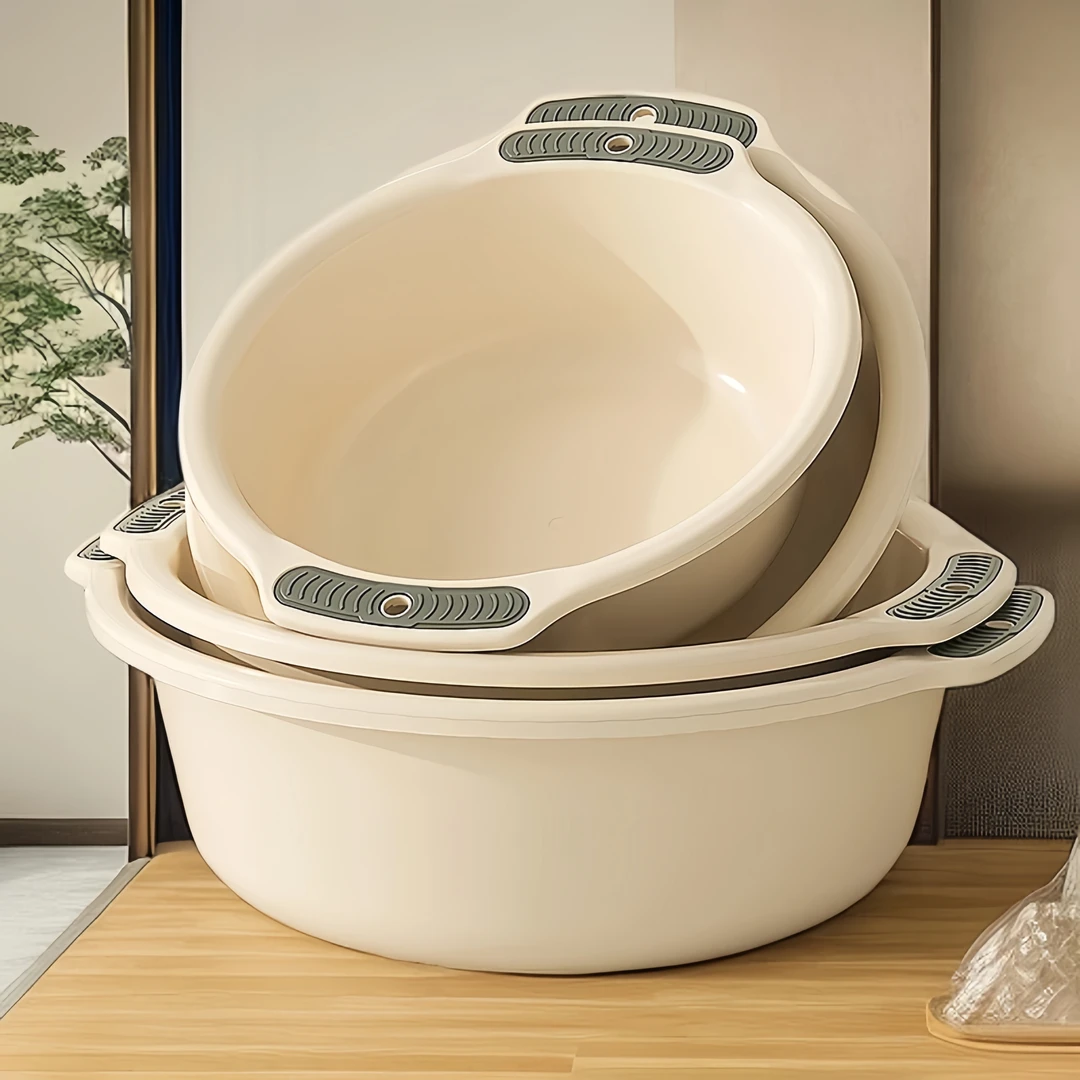 卫生间加厚洗脸盆学生宿舍耐用洗衣服盆洗脚盆圆形家用塑料洗菜盆