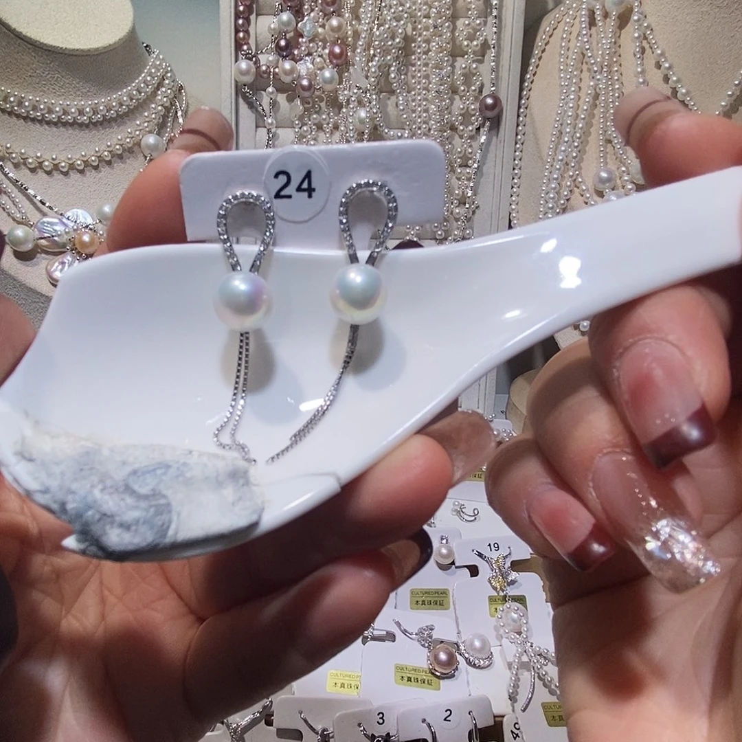 非金属925银纯银流苏耳钉炫彩