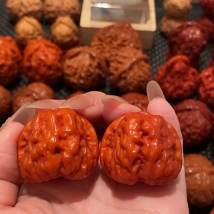 文玩核桃吊坠35姜黄皮超玉化蛤蟆头0618