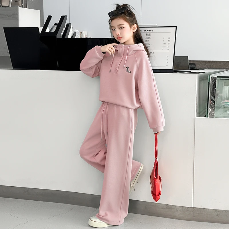 女童春装套装2025新款春秋儿童中大童卫衣两件套女孩春季炸街衣服