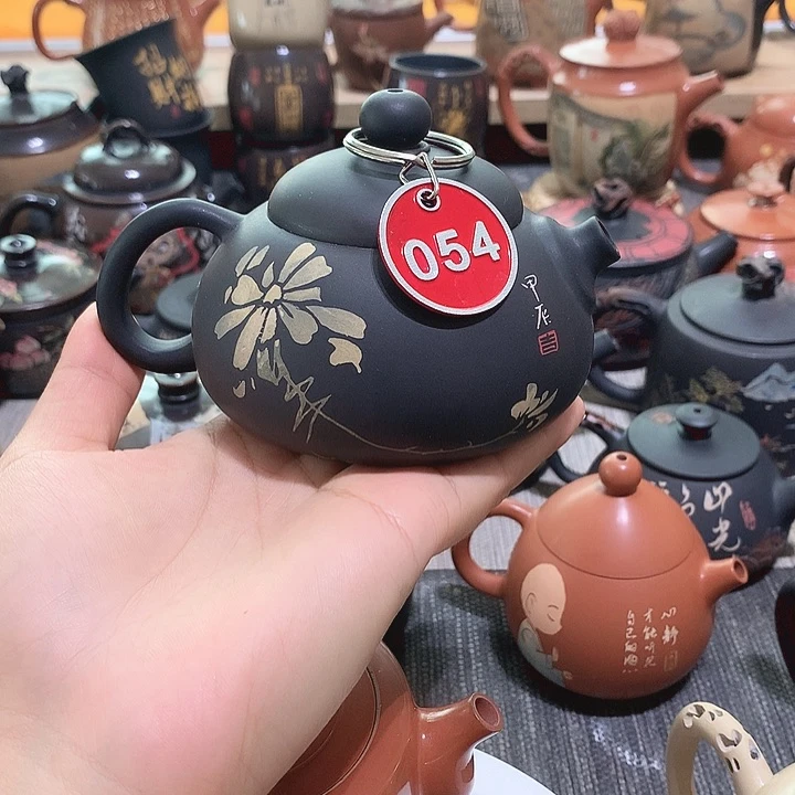 云南建水紫陶彩填壶 054